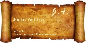 Jurin Anilla névjegykártya